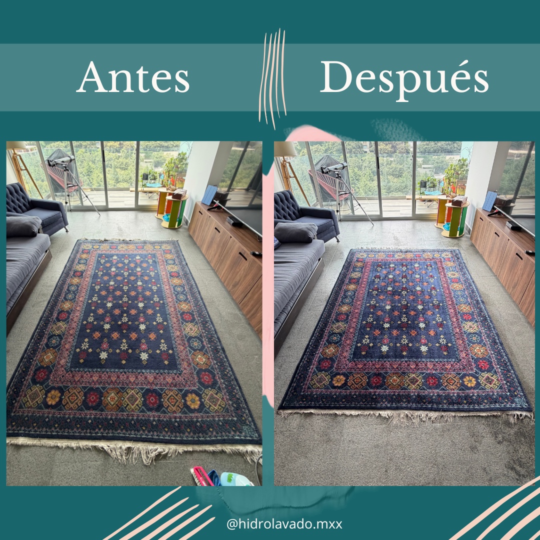 Antes y después: tapete de colores