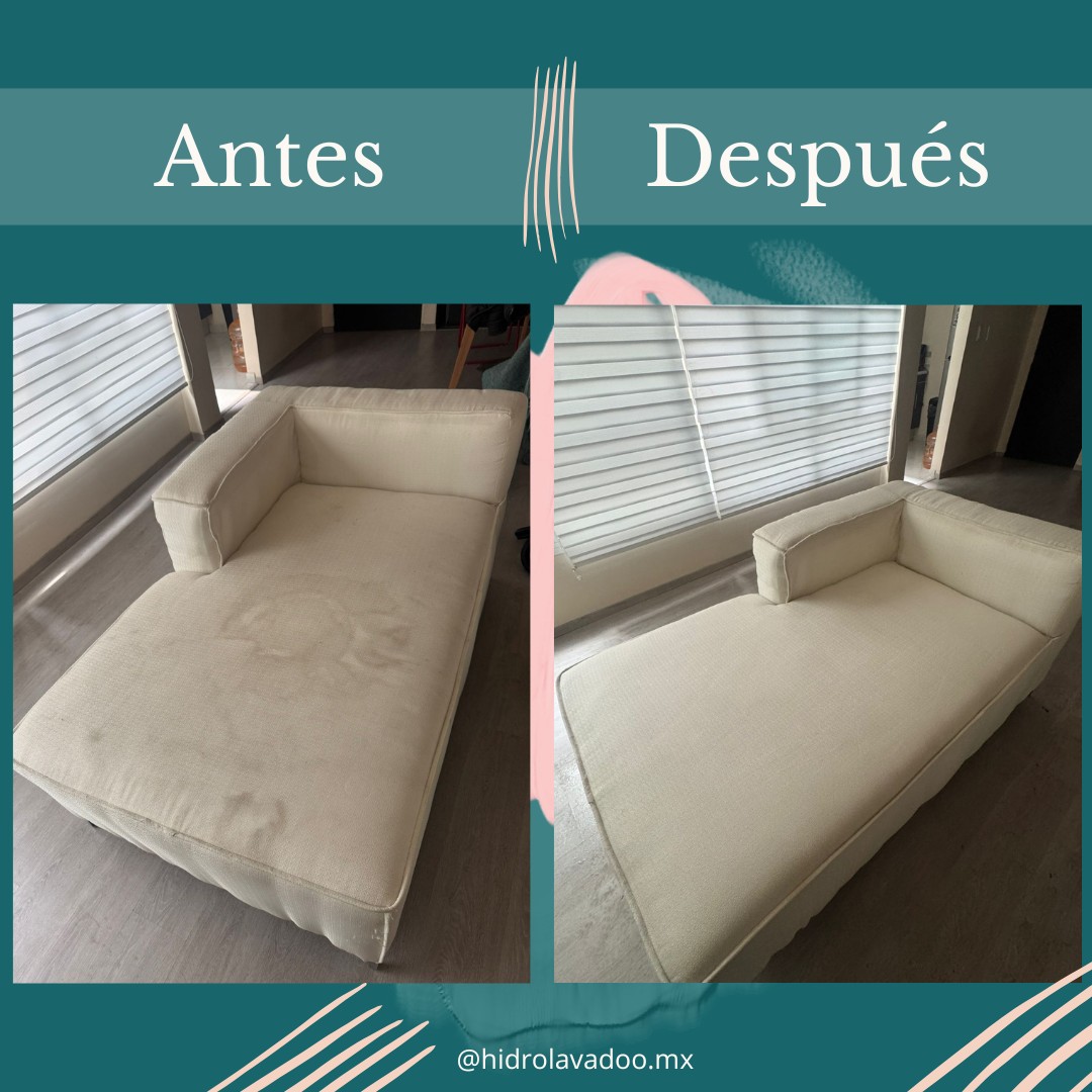 Antes y después: chaise longue en tono crema