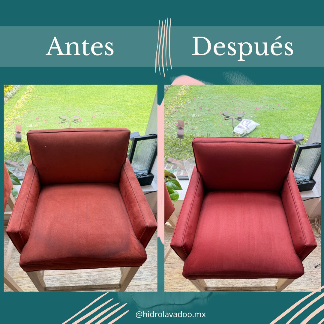 Antes y después: sillón rojo