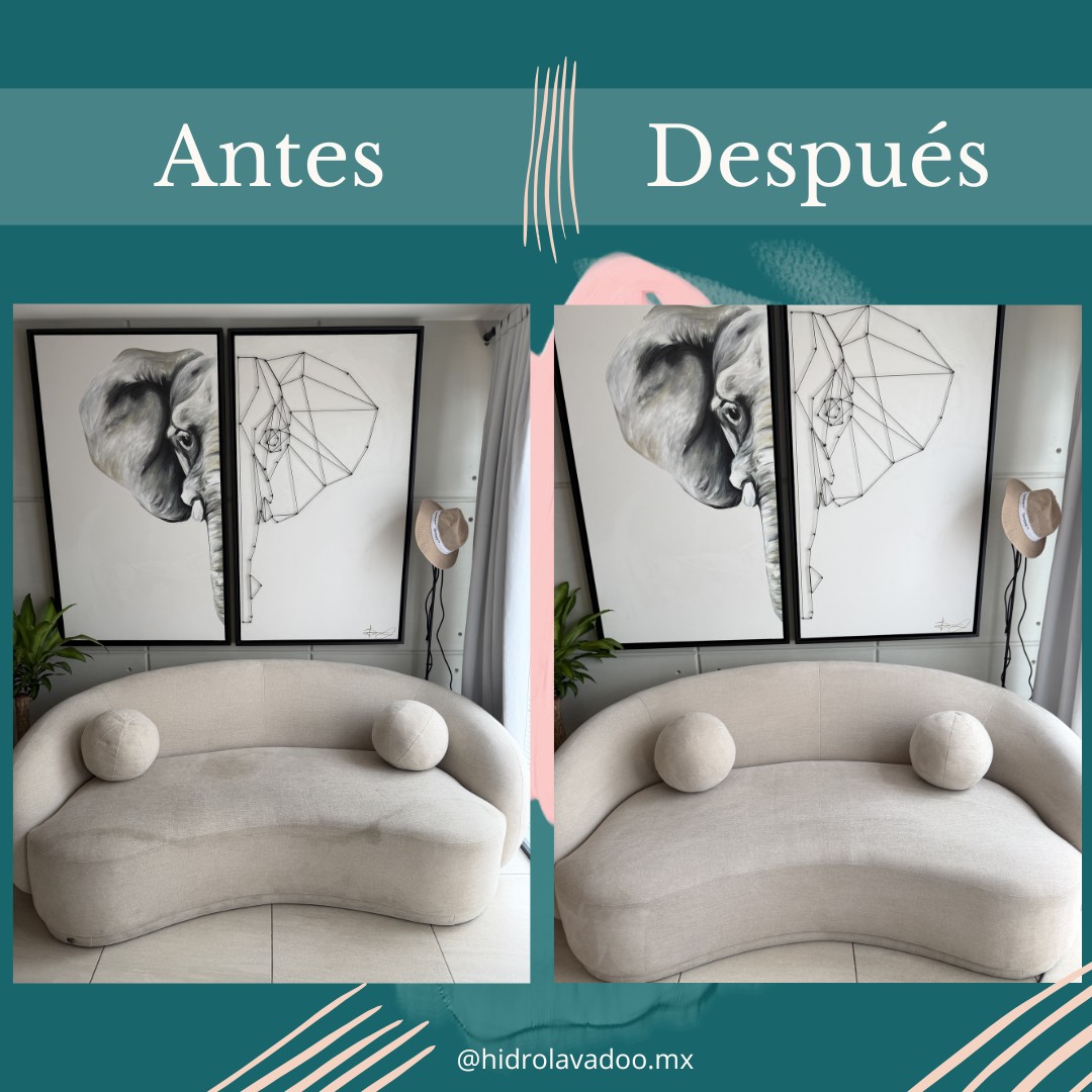 Antes y después: sofá curvo